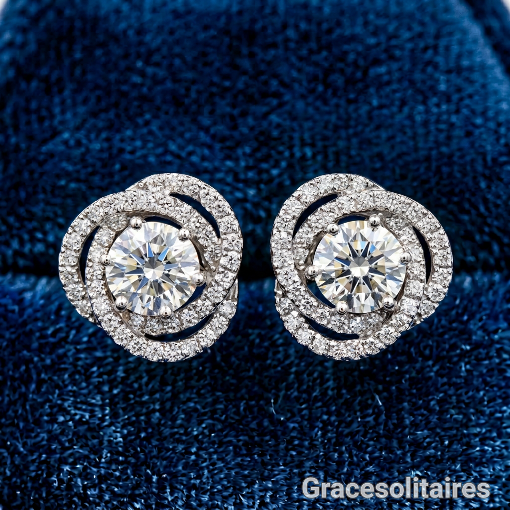 1.38 CARAT ROUND SOLITAIRE EARRINGS