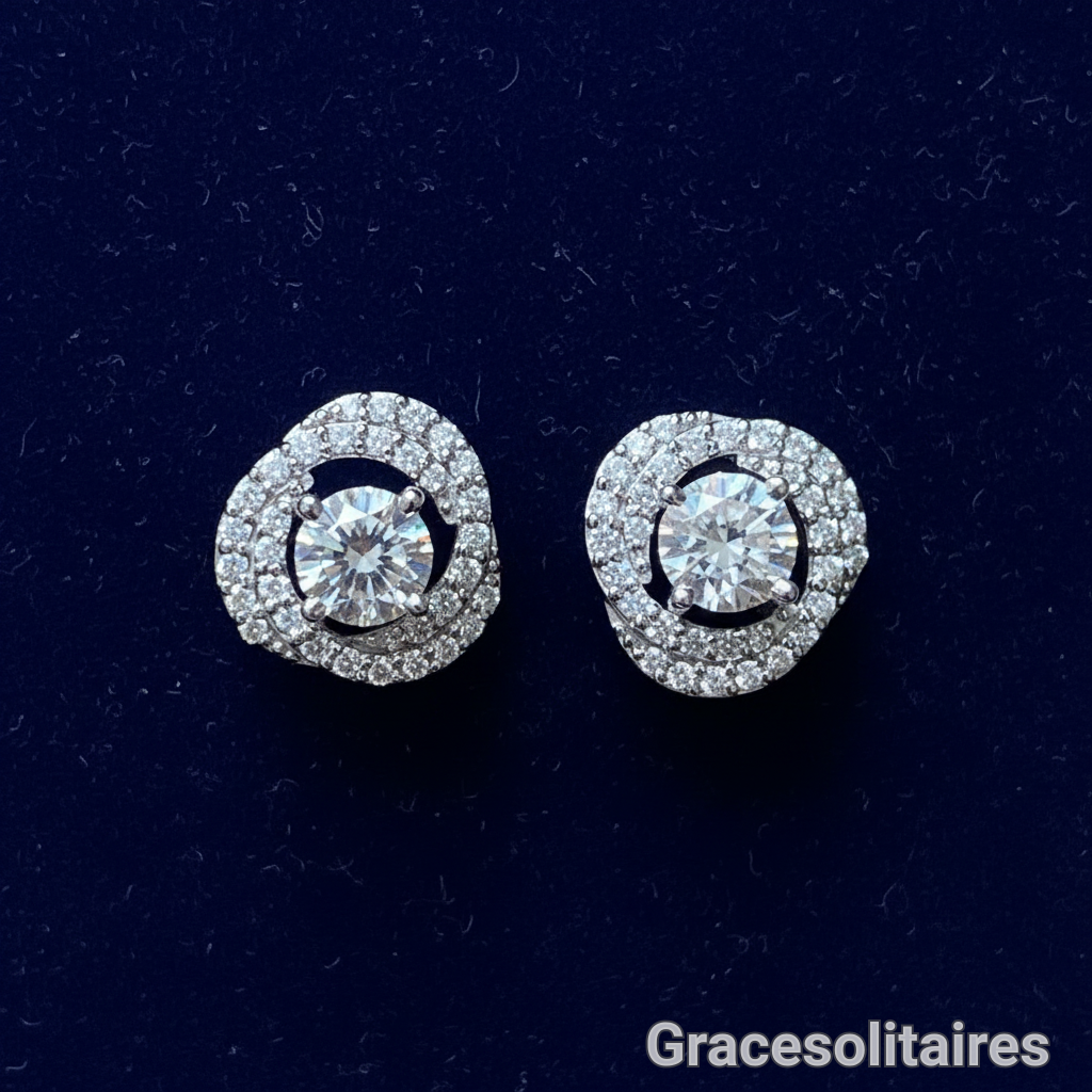 1.38CARAT ROUND SOLITAIRE EARRINGS