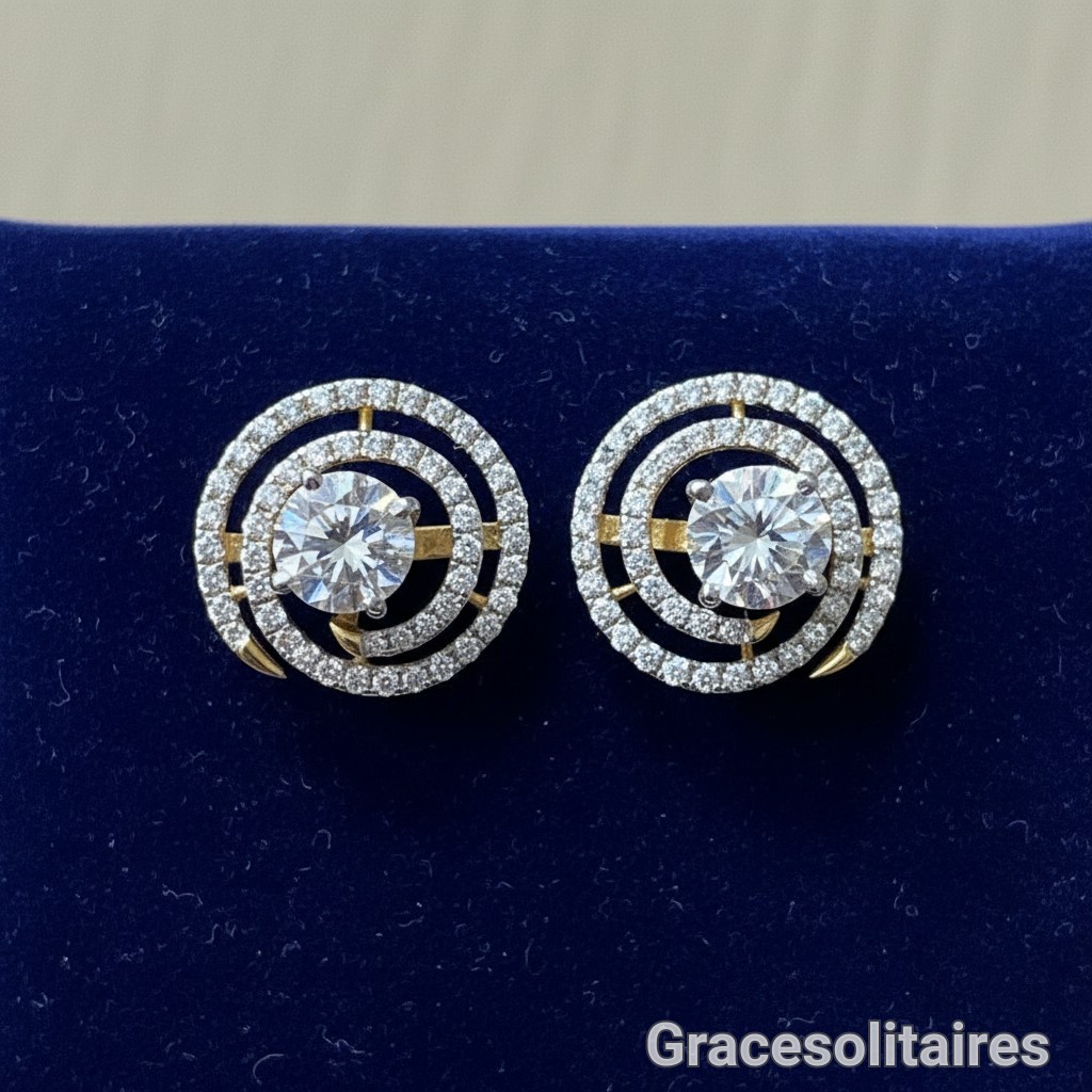 2.12CARAT ROUND SOLITAIRE EARRINGS