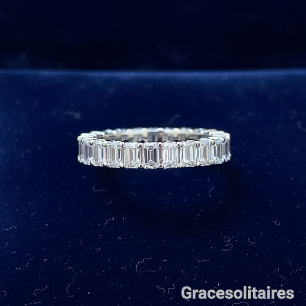 1.66 CARAT EMERALD CUT SOLITAIRE ETERNITY BAND