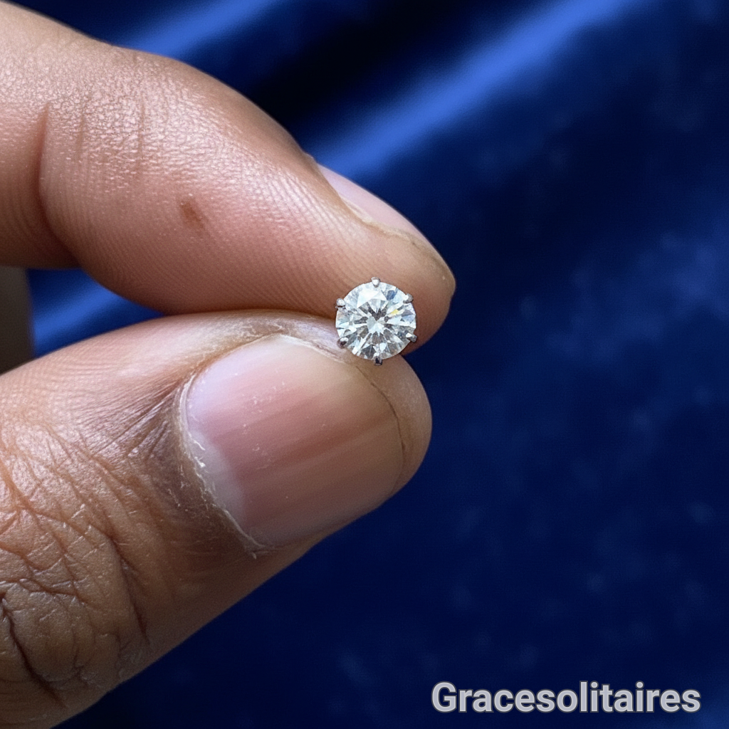 0.36 CARAT ROUND SOLITAIRE NOSE PIN