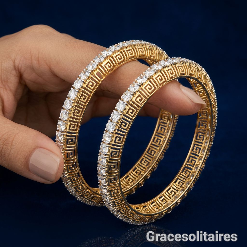 28.70 CARAT ROUND SOLITAIRE BANGLES
