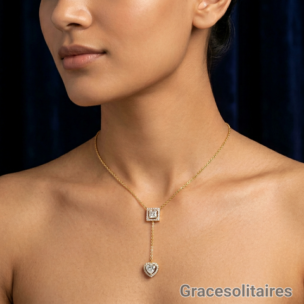 1.63 CARAT FANCY SHAPE SOLITAIRE CHAIN PENDANT