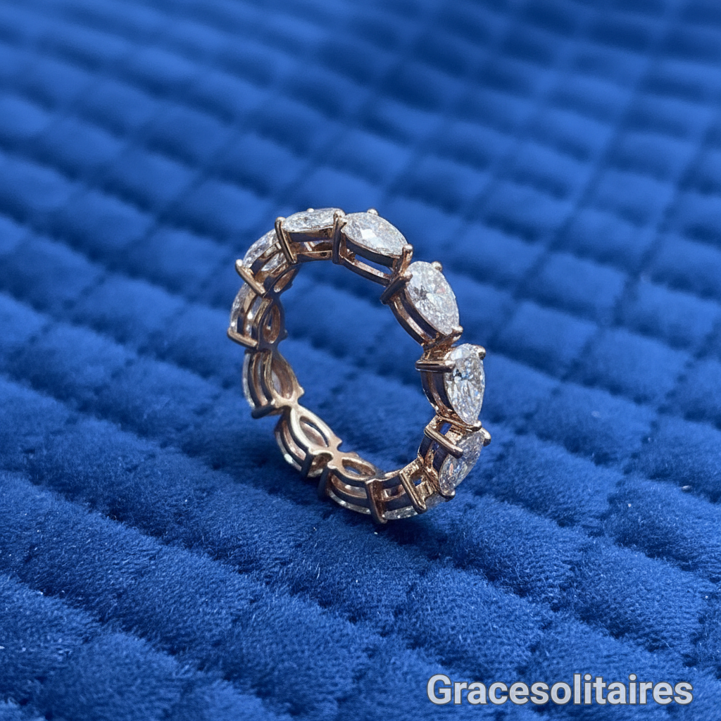 2.96 CARAT PEAR CUT SOLITAIRE ETERNITY BAND