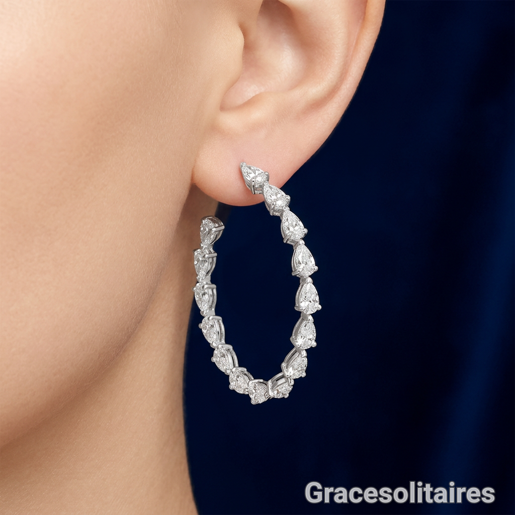 4.43 CARAT PEAR CUT SOLITAIRE EARRINGS