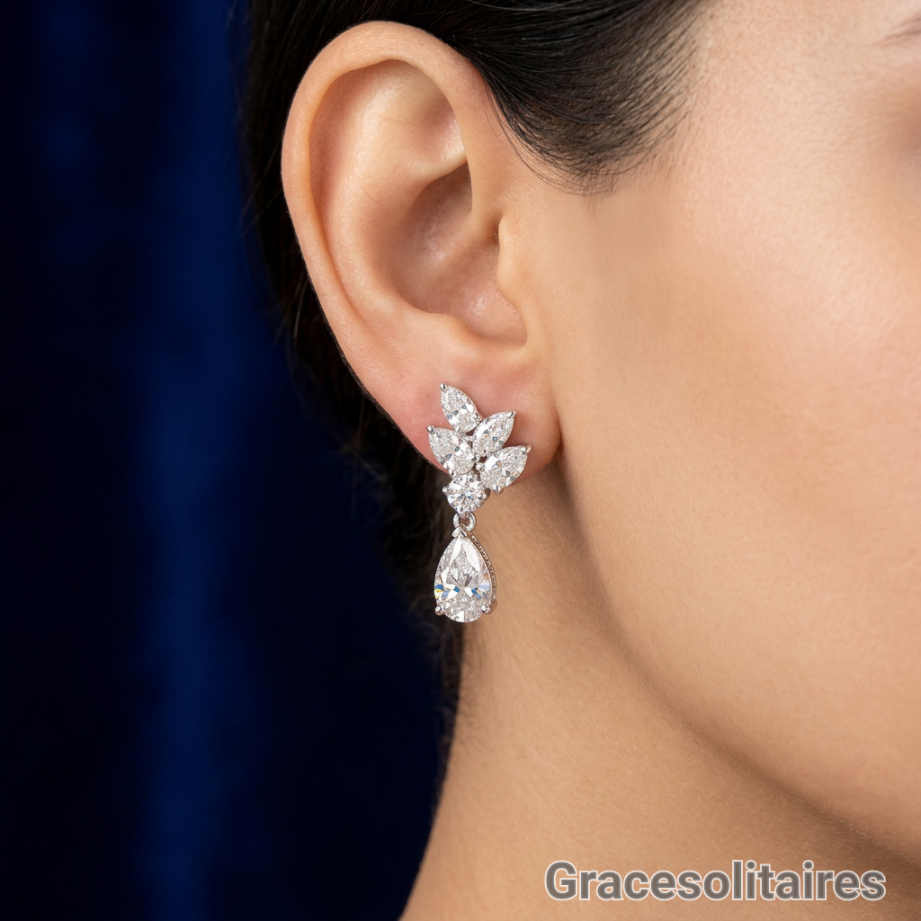 2.60 CARAT PEAR CUT SOLITAIRE EARRINGS