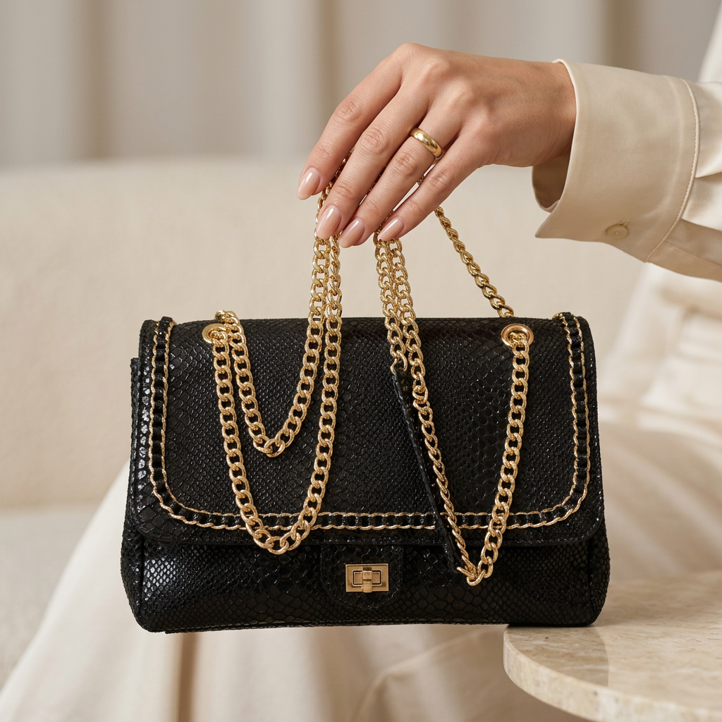 Elegant Black Handbag view 2