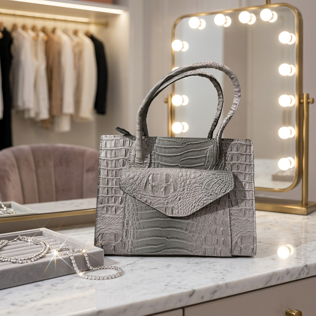 Crocodile Pattern Handbag view 5