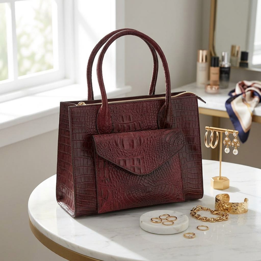 Crocodile Pattern Handbag view 7