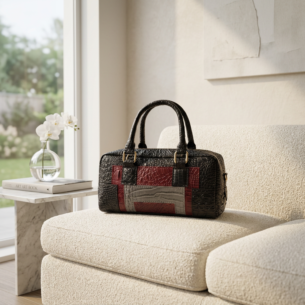 Croc-Embossed Handbag view 2