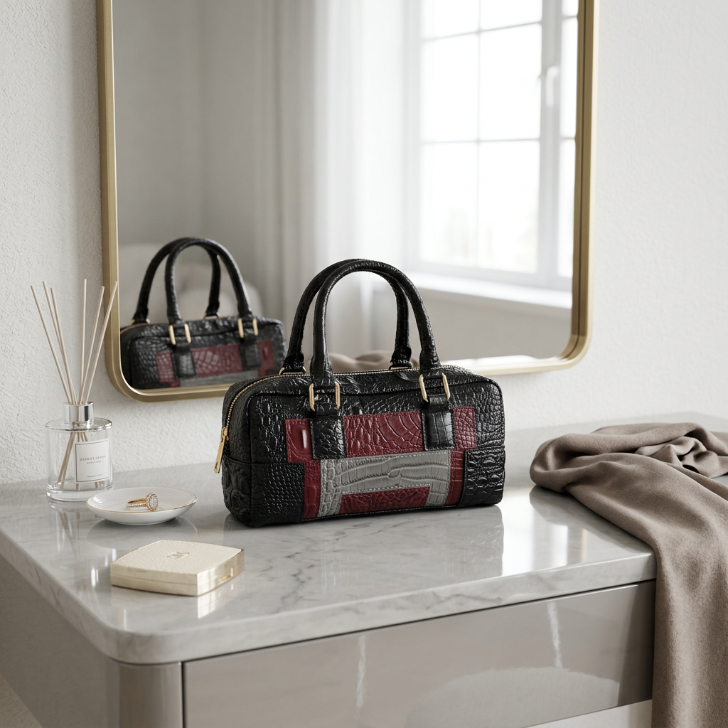 Croc-Embossed Handbag view 3