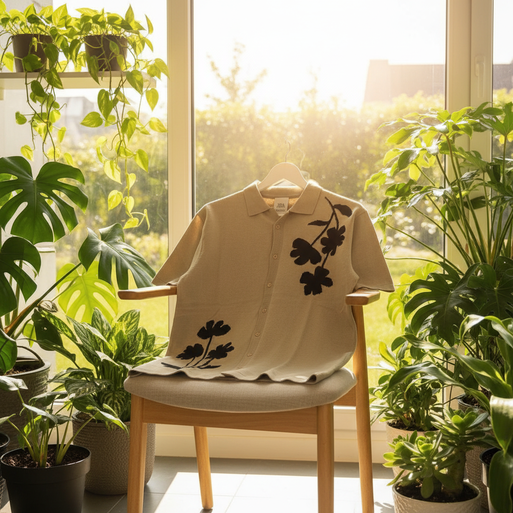 ZARA Floral Embroidered Polo view 2