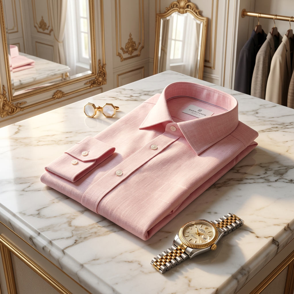 Pink Linen Shirt view 4