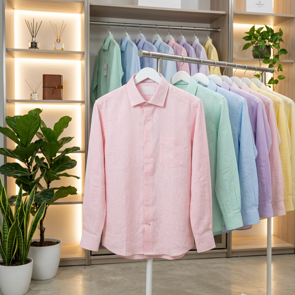 Pink Linen Shirt view 3