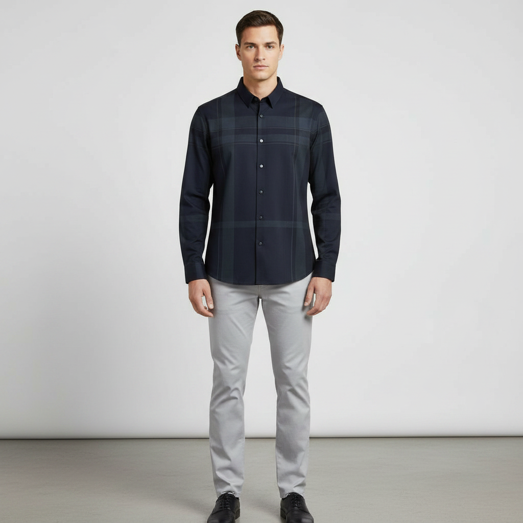 Navy Blue Stitch Less Shirt view 2