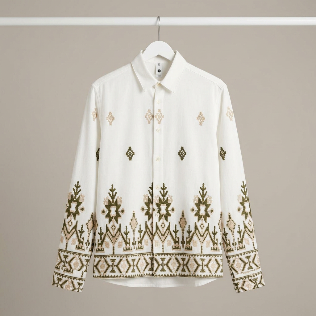 Embroidered White Shirt view 2