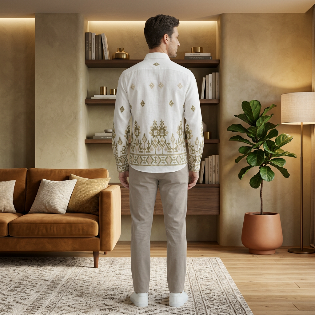Embroidered White Shirt view 3