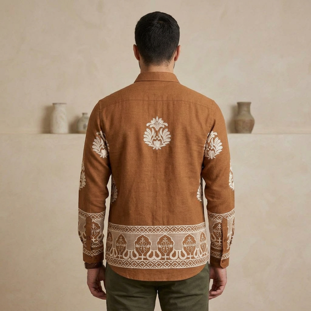 Embroidered Brown Shirt view 2