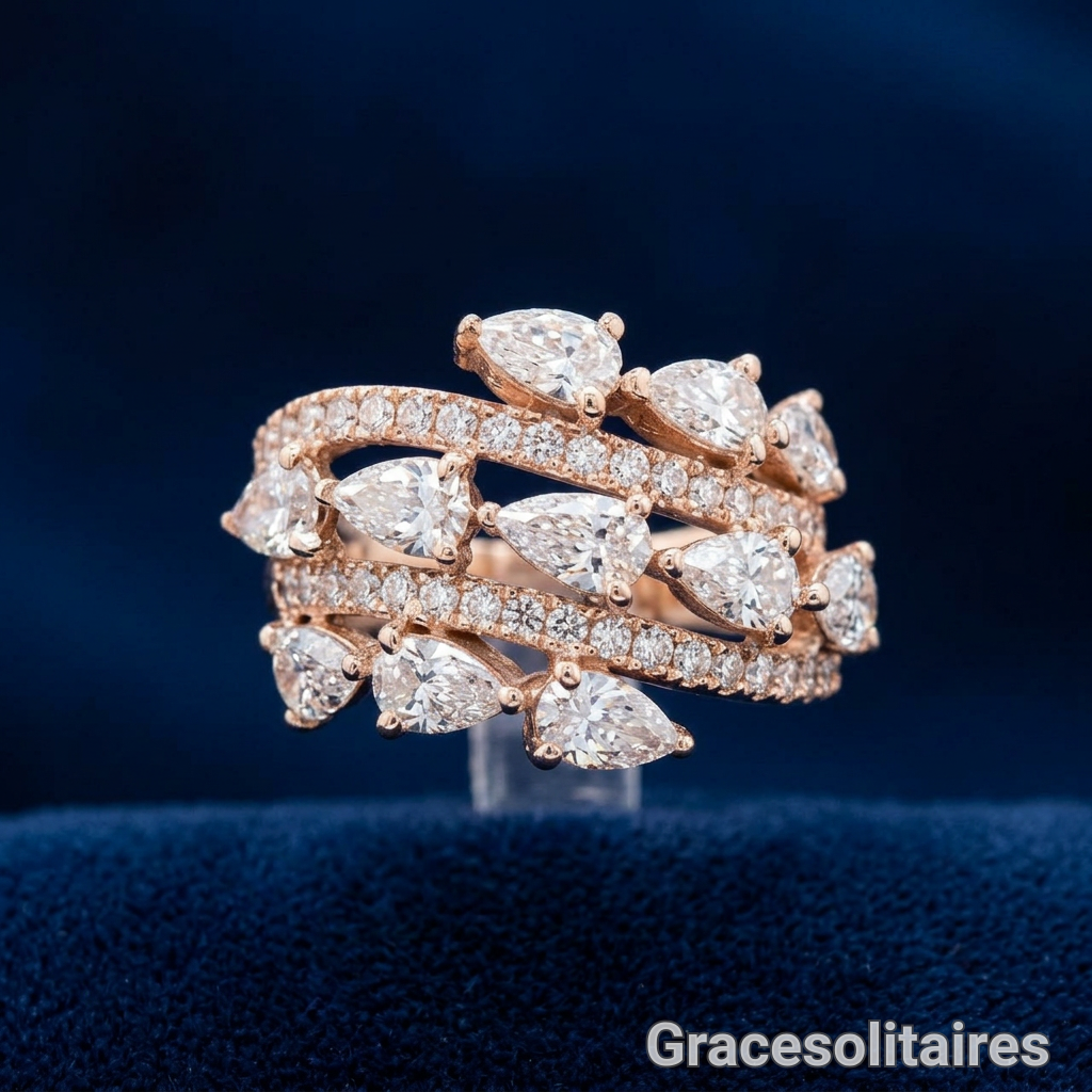 2.19 CARAT PEAR CUT +ROUND SOLITAIRE RING