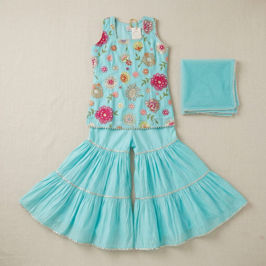 Floral Embroidered Ethnic Set view 2