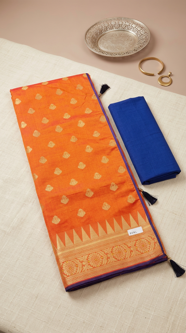 Double Shade Silk Saree view 2