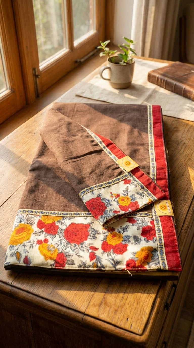 Linen Digital Border Saree view 2