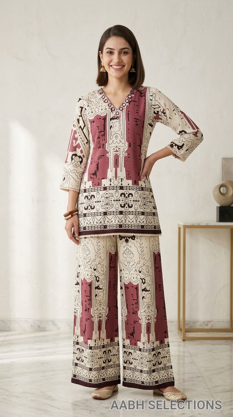 Heavy Rayon Digital Printed Coordinate Set view 3