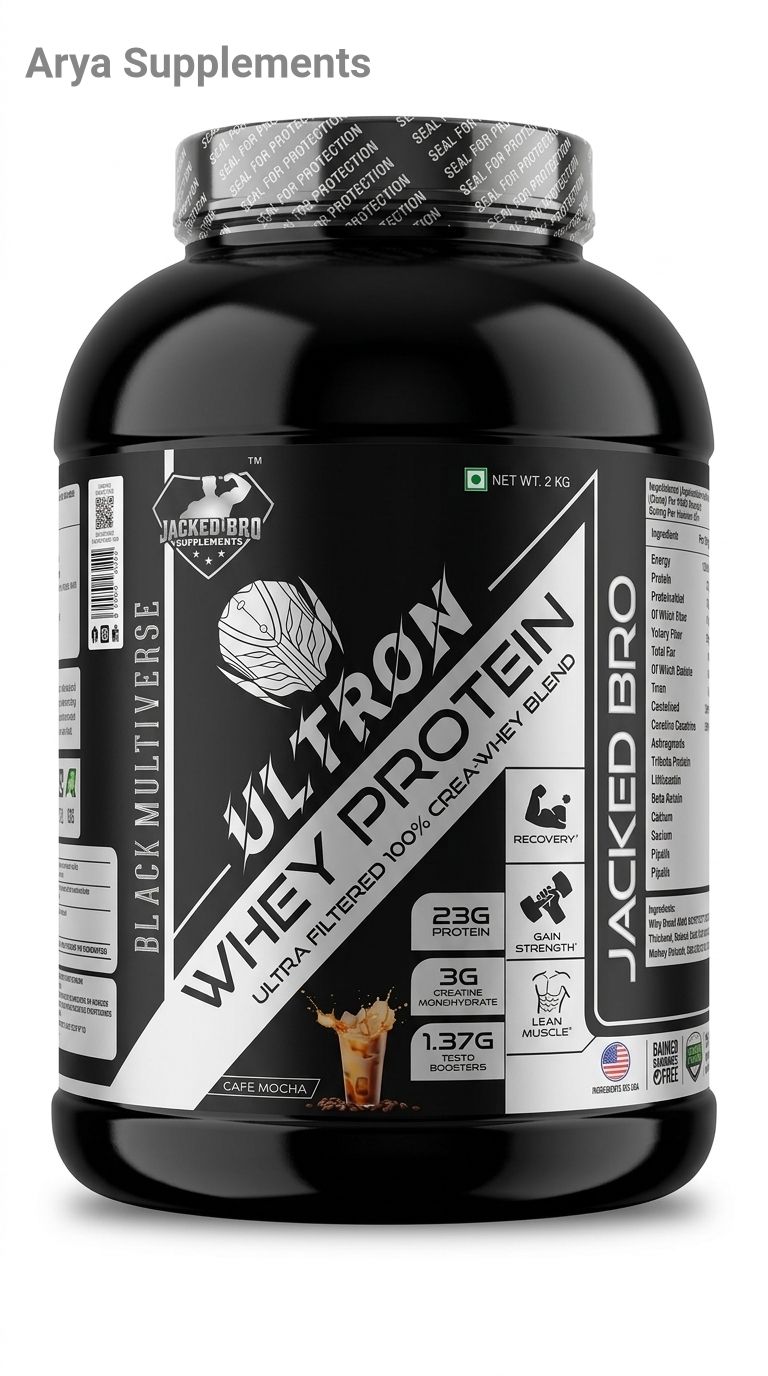 Jacked Bro Ultrron Whey Protein 2kg Creatine Free 100G