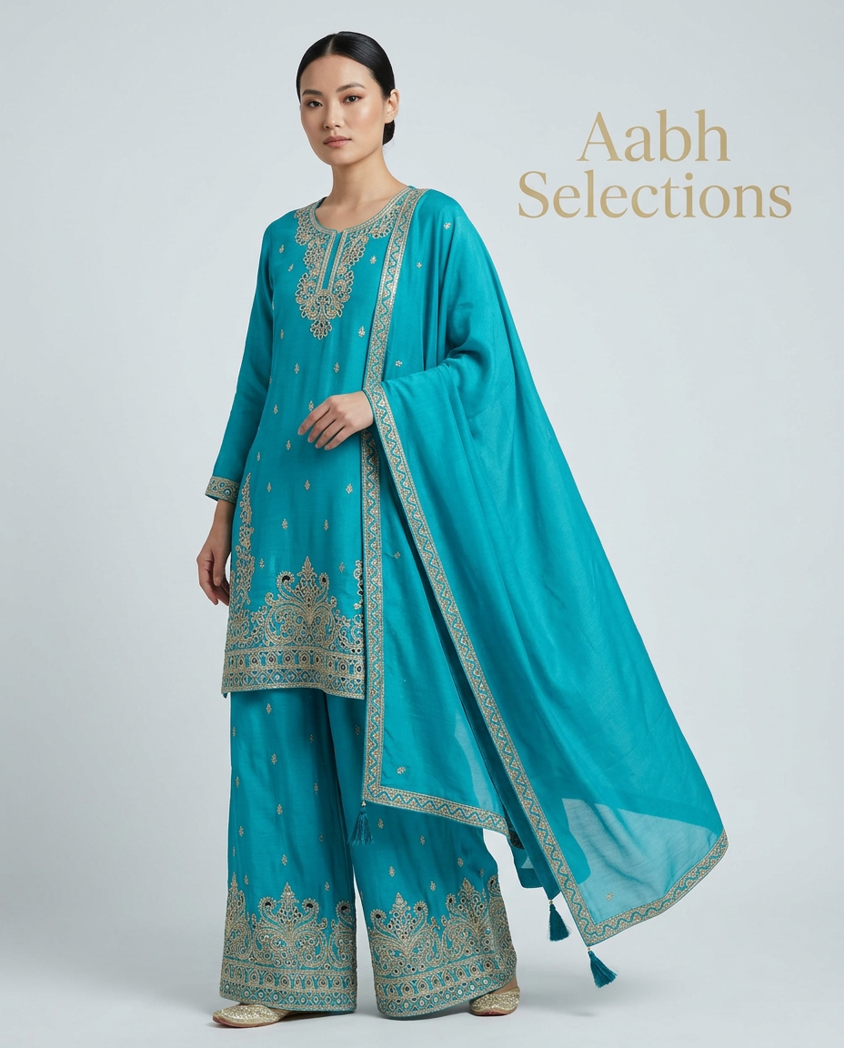 Pure Chinon Suit With Cutwork Detailing On Shirt And Divider