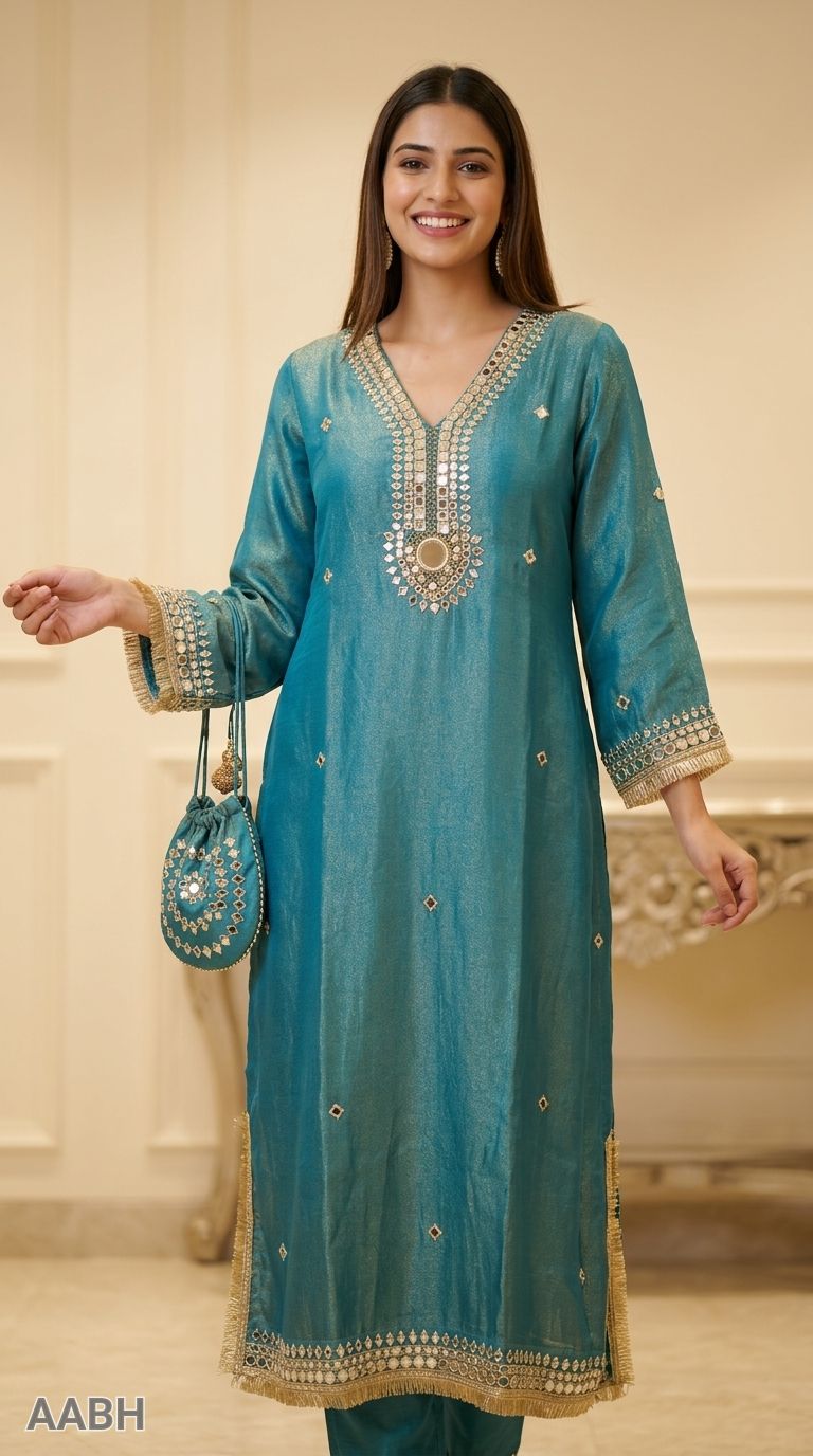 Pure Shimmer Phirin Dress With Matching Pants view 3