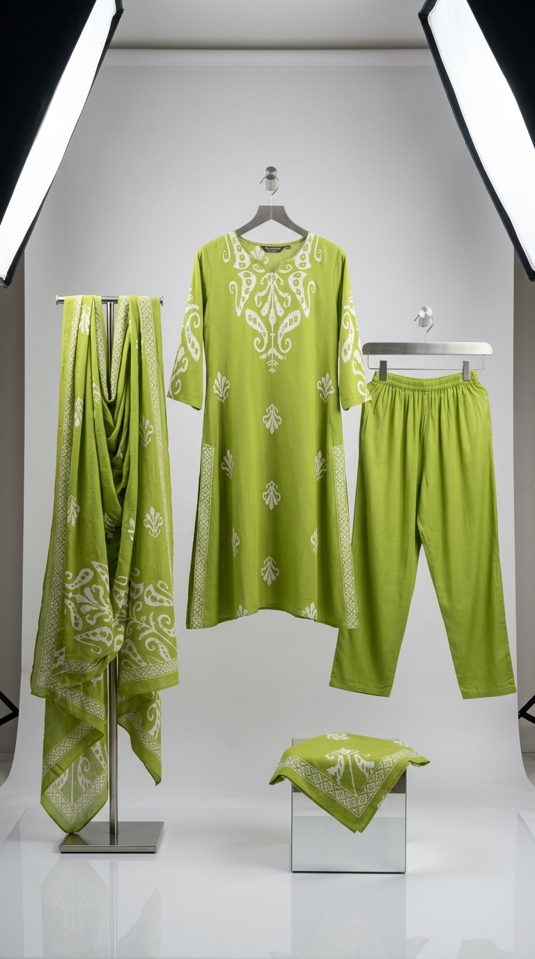 Heavy Rayon Overall Batik Printed Straight Suit view 2