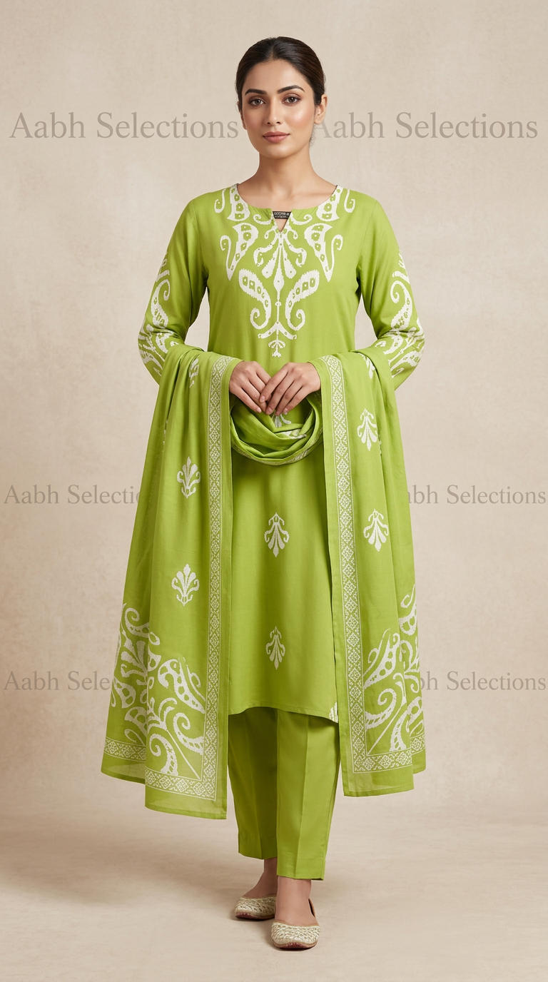 Heavy Rayon Overall Batik Printed Straight Suit