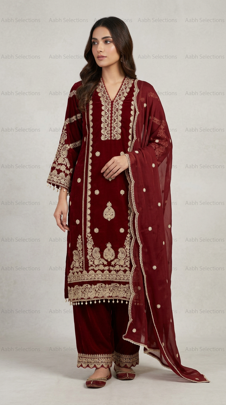 Pure Chinon  Full Embroidered Pakistani Style Straight Suit view 3