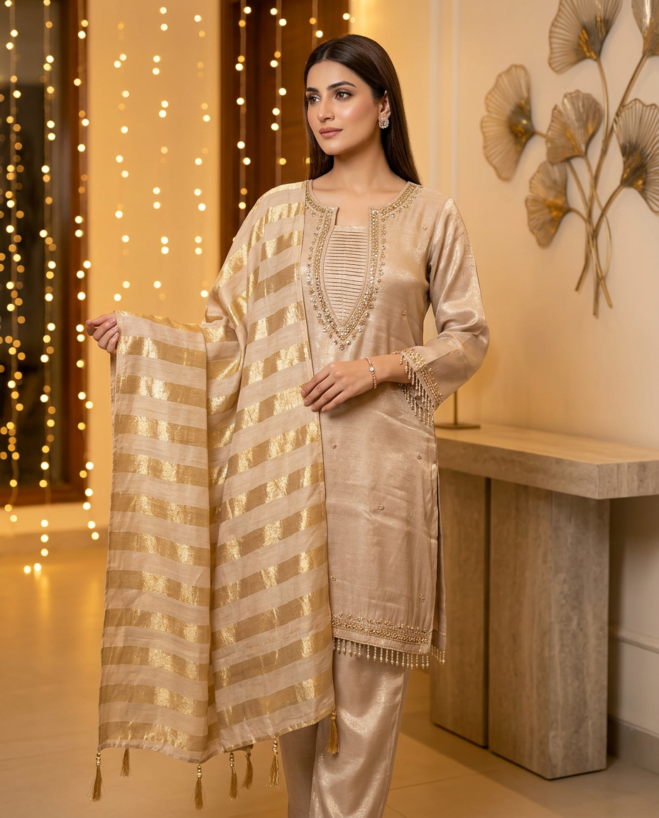 Pure Mul Chanderi Party Wear Suit view 4