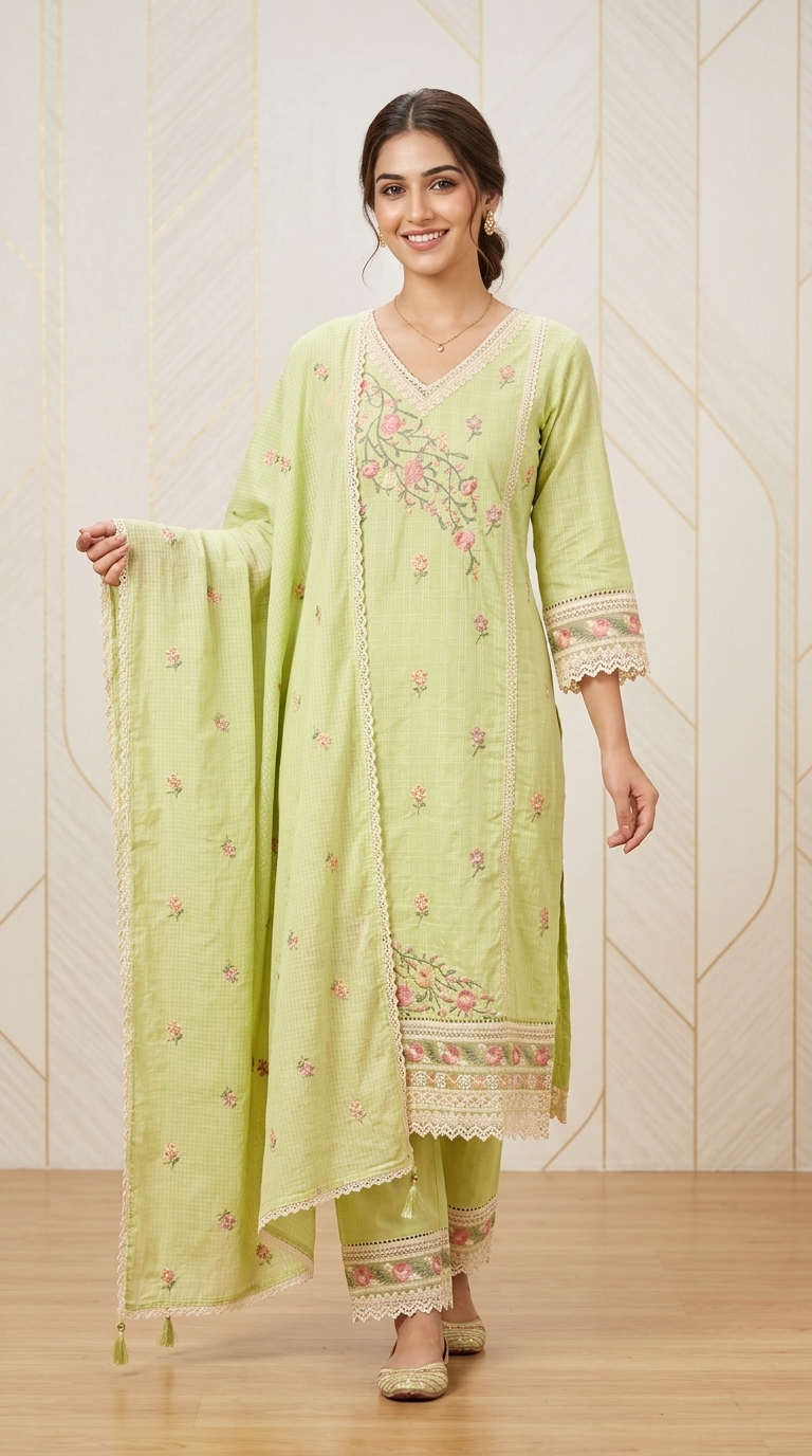 Pure Mul Cotton Embroidered Pakistani Straight Suit view 3