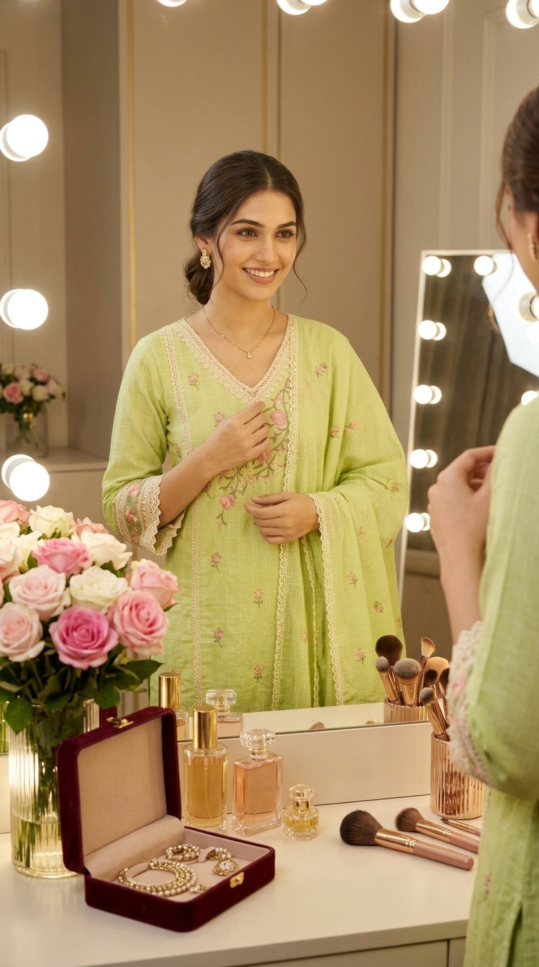 Pure Mul Cotton Embroidered Pakistani Straight Suit view 2
