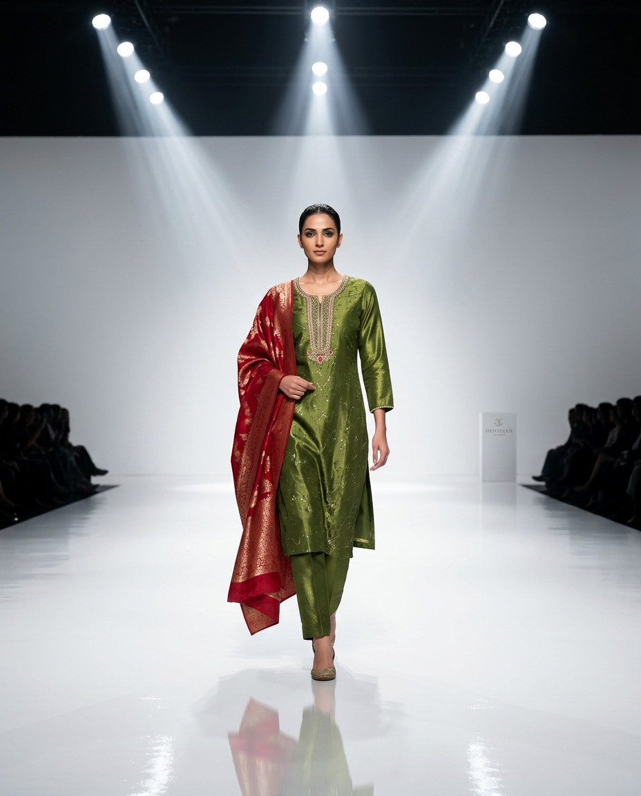 Green Anarkali Suit view 2