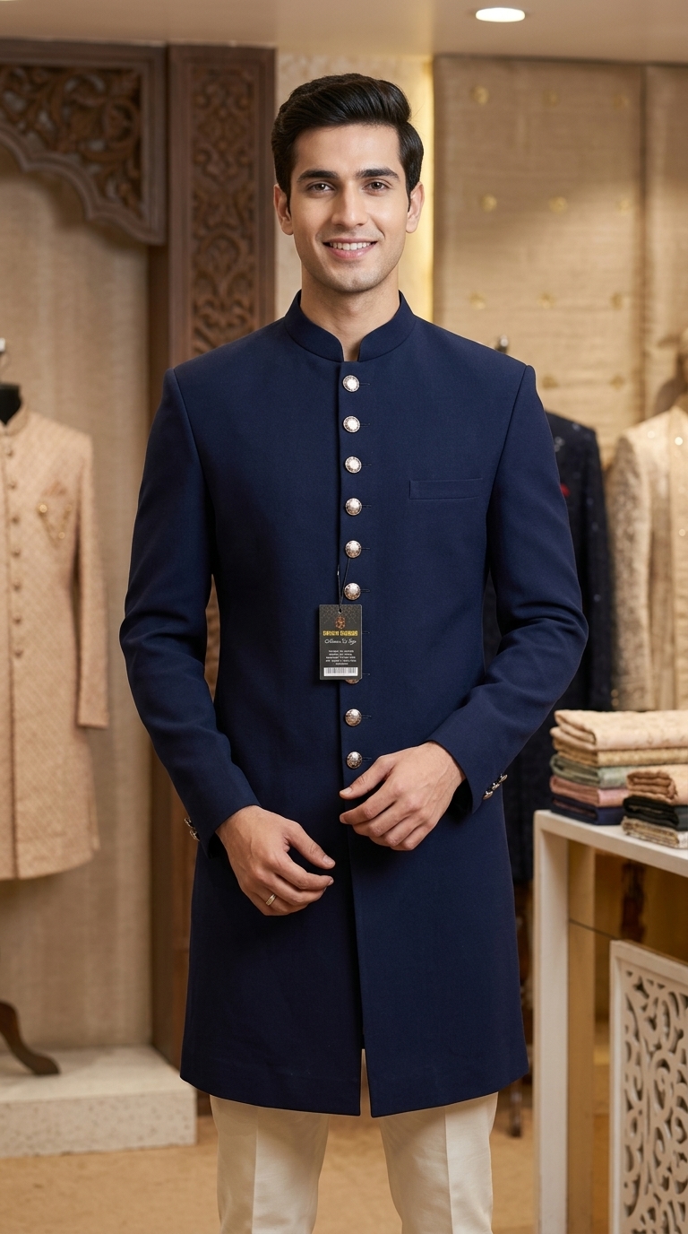 Navy Blue Jodhpuri Suit