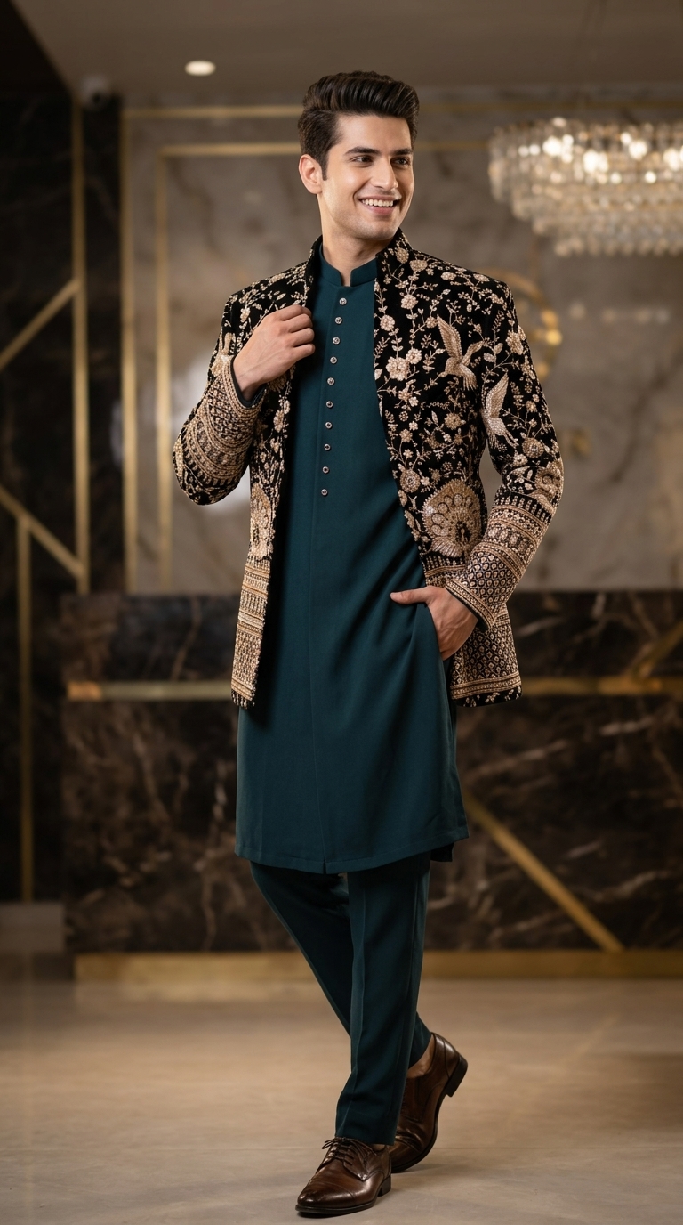 Embroidered Velvet Jacket