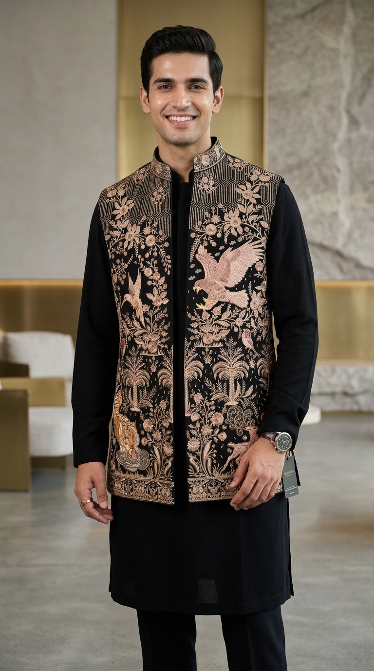 Embroidered Black Jacket