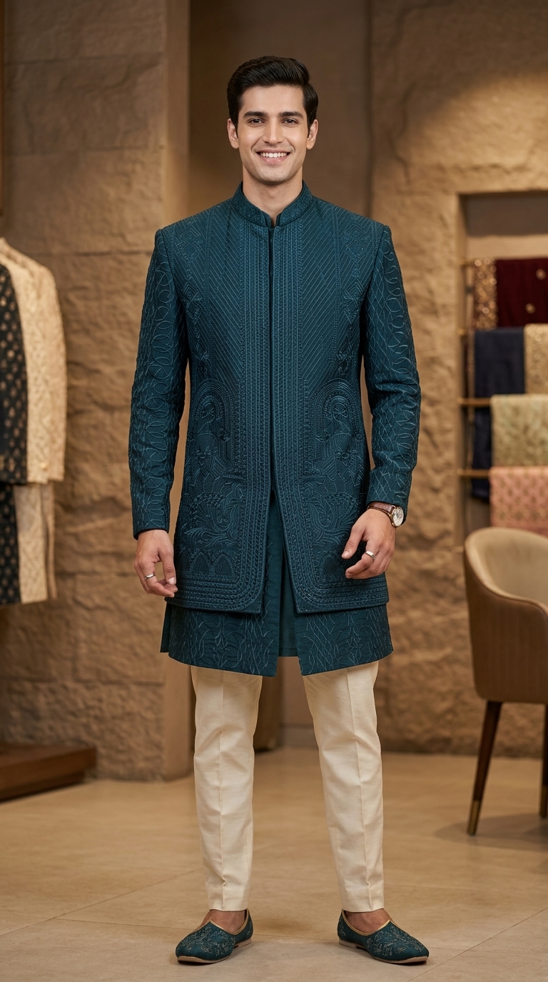 Embellished Navy Blue Jacket