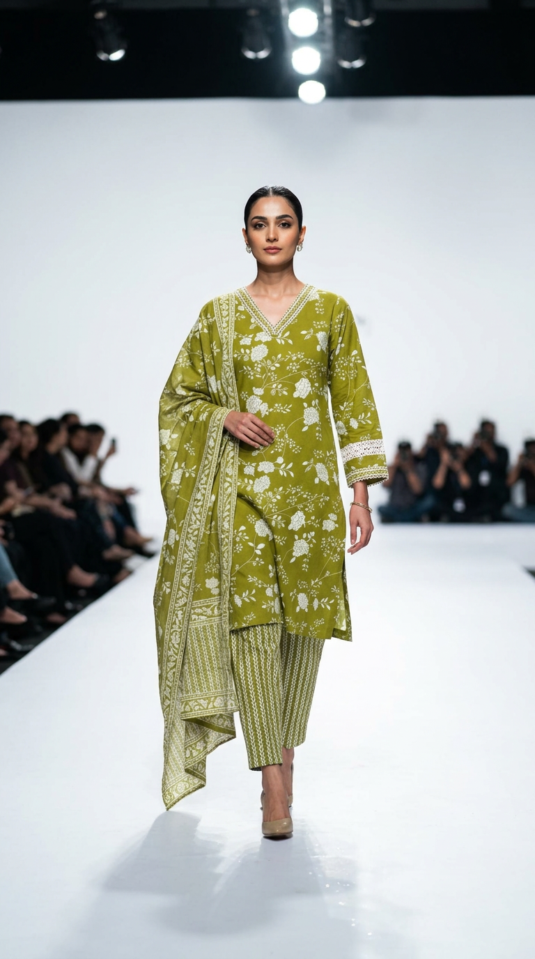 Pure Cotton Floral Print Straight Suit view 2