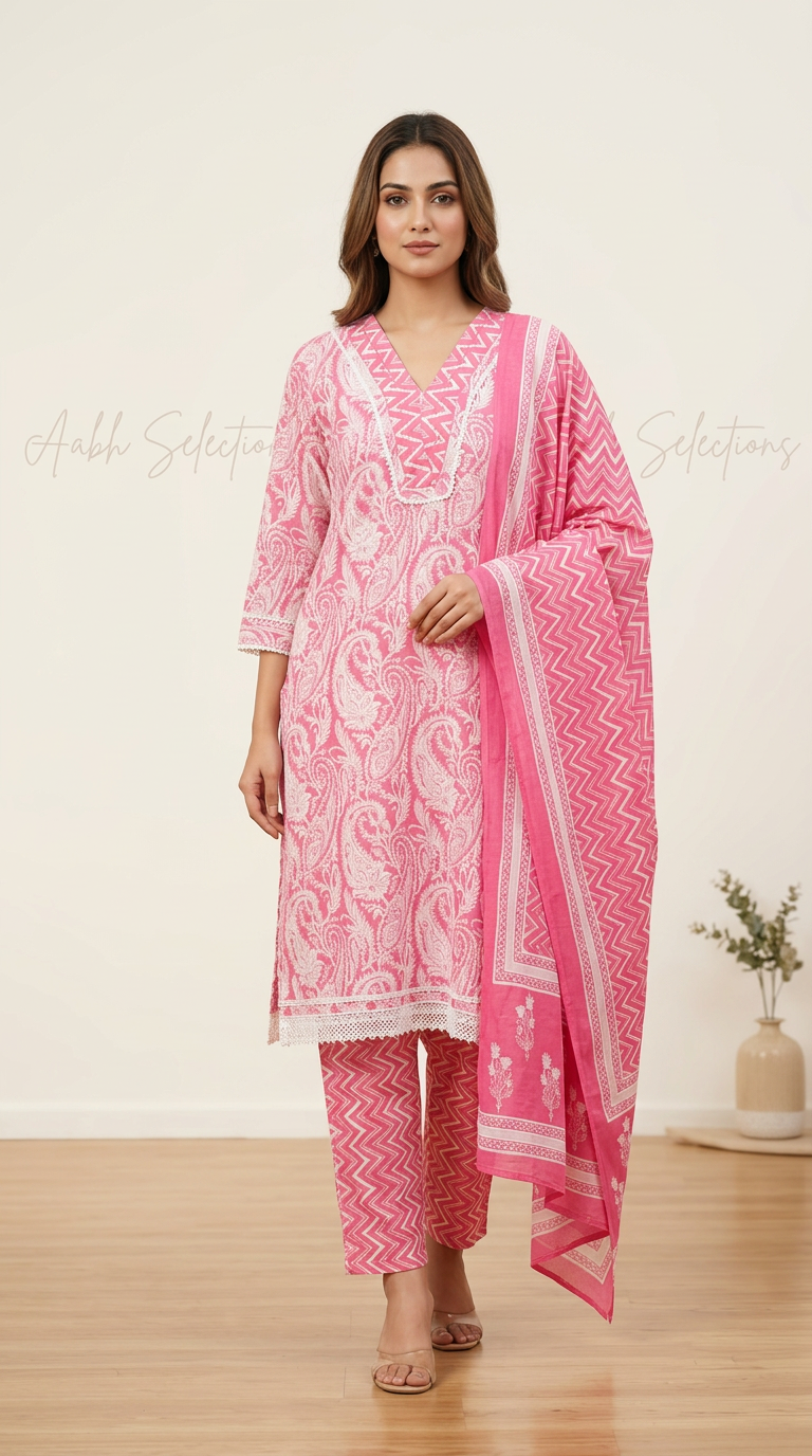 Pure Rayon 3 Pcs Straight Suit In Beautiful Paisley Print