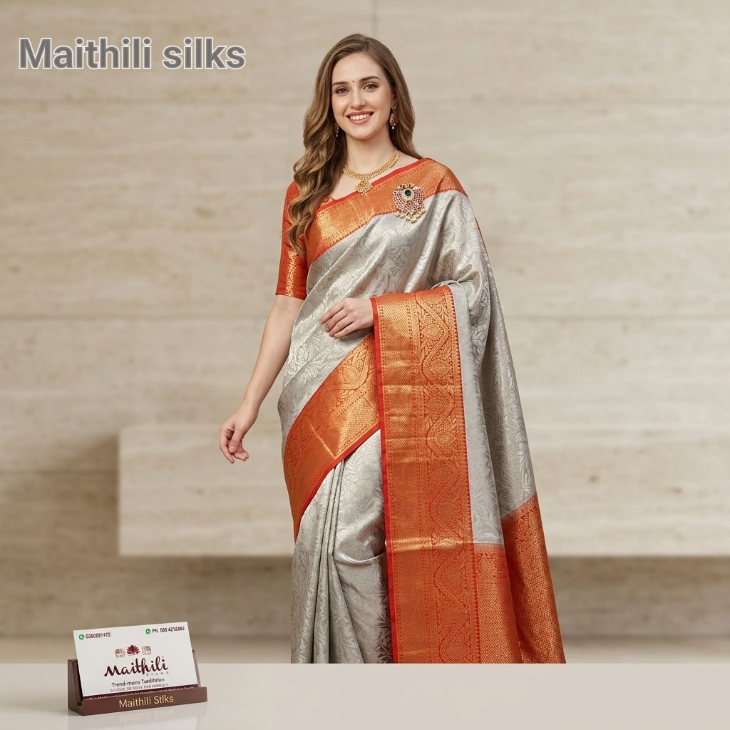 Semi Tissue Kanchipuram Silk Saree view 2