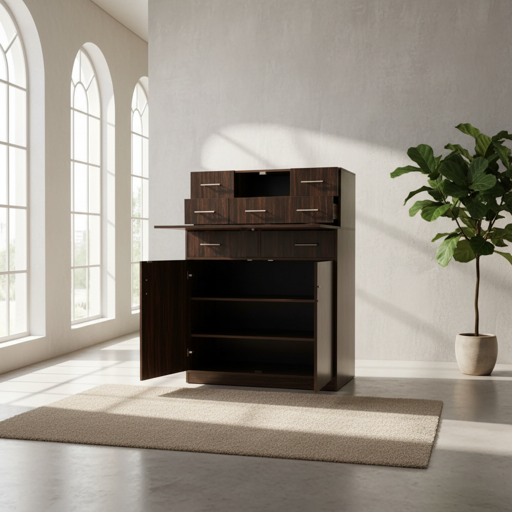 Modern Wooden Storage Cabinet view 3