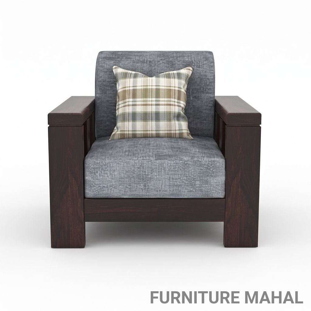 Modern Wooden Armchair view 2