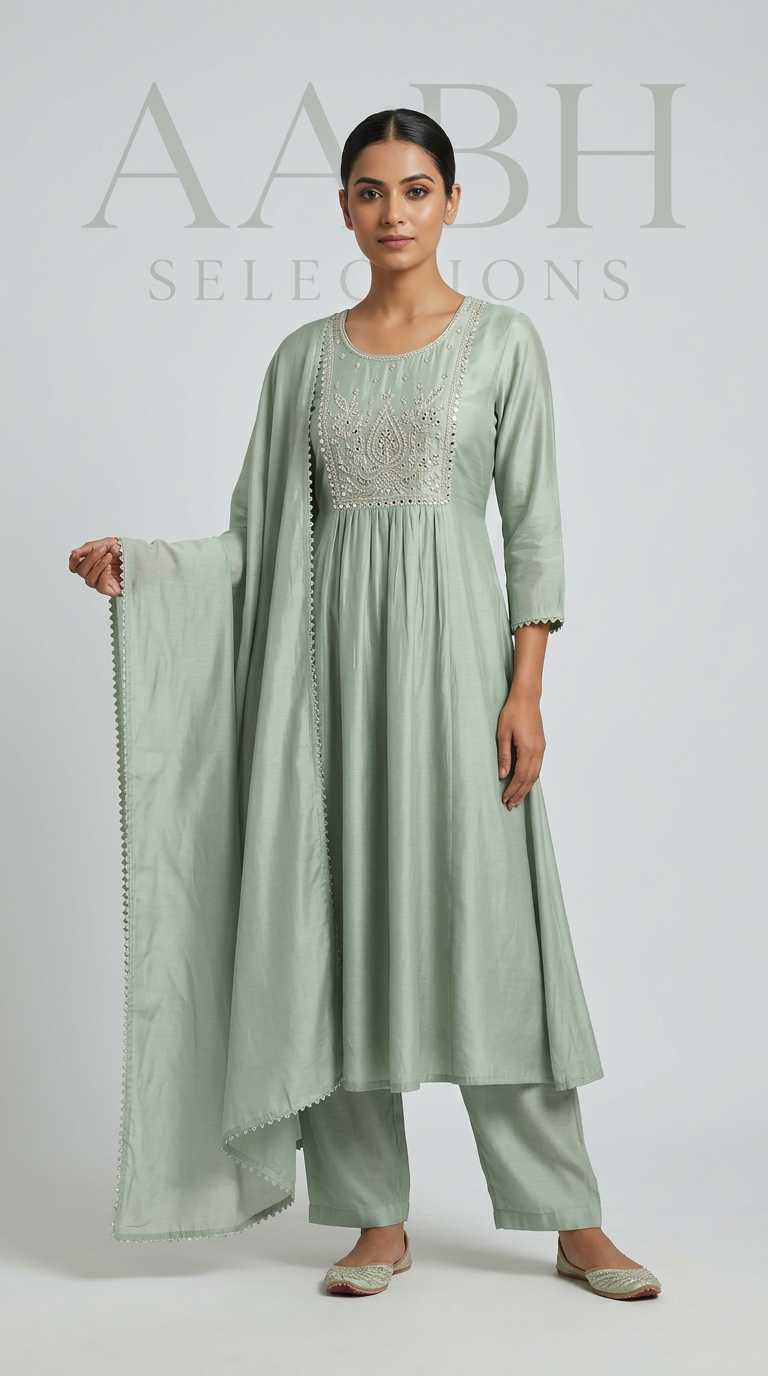 Green Anarkali Suit