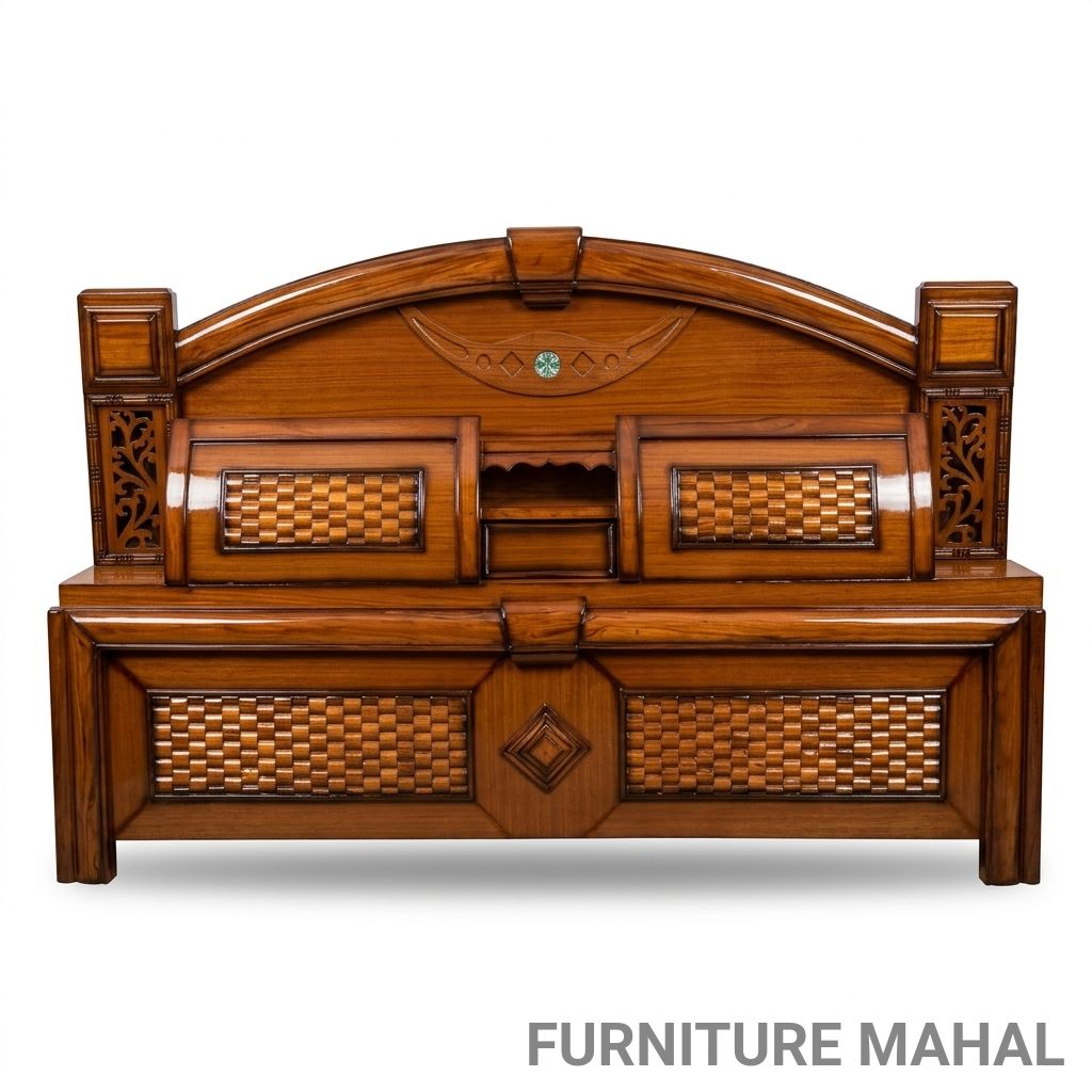 Carved Wooden Bed view 2