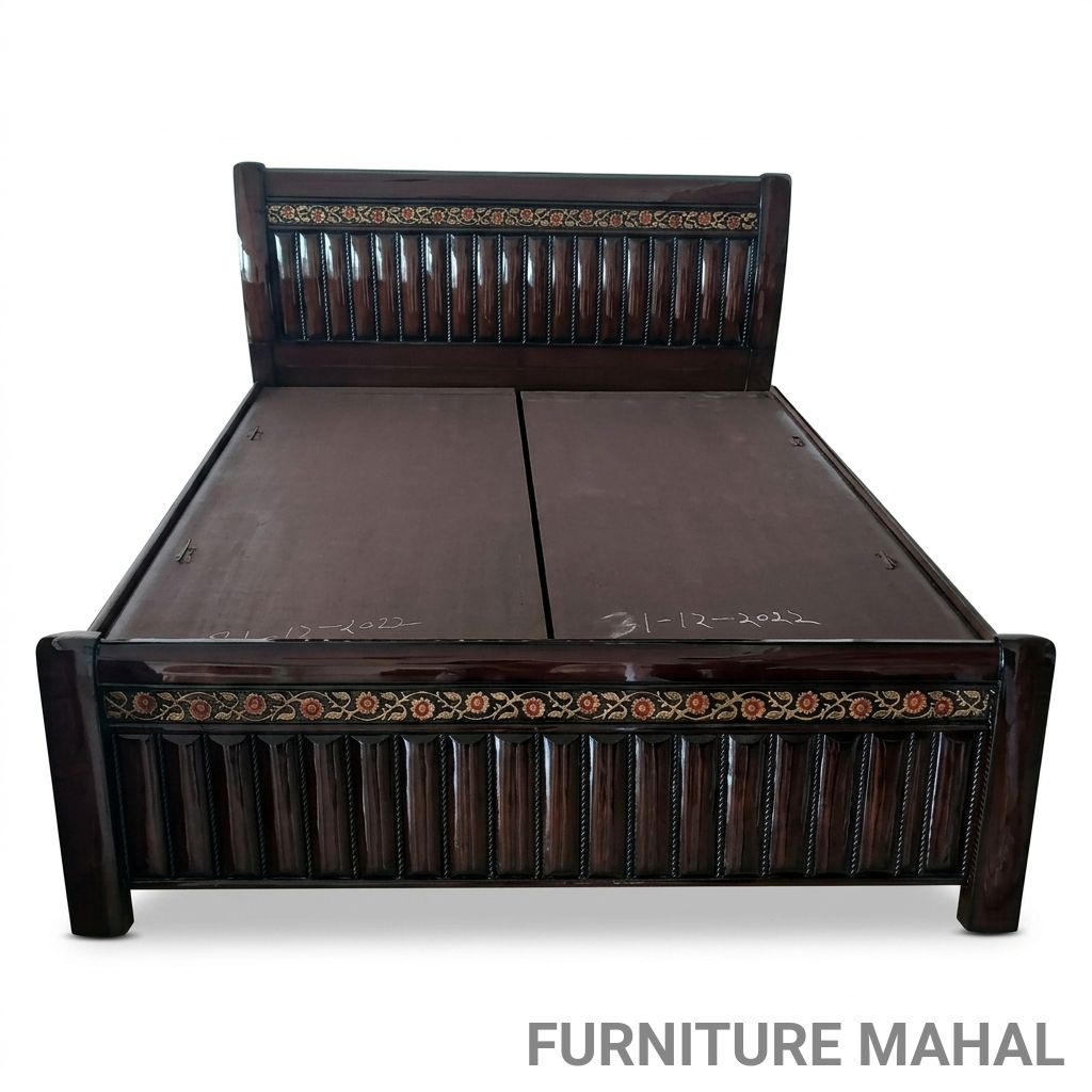 Wooden Carved Bed view 2