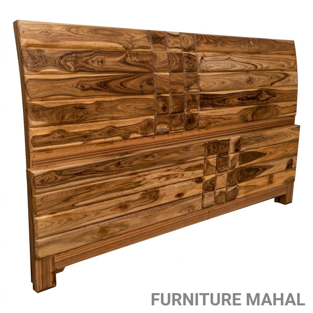 Natural Wooden Bed view 2